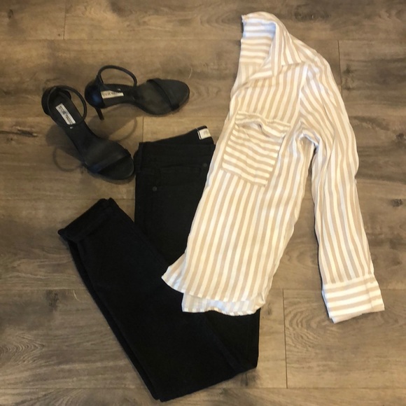 Millibon Tops - Light pink and white blouse